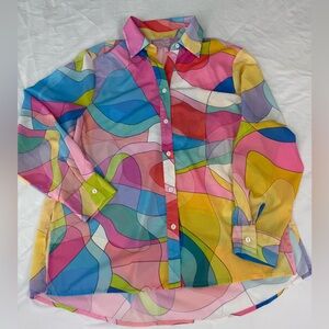 Vintage Abstract Women’s Sheer Blouse